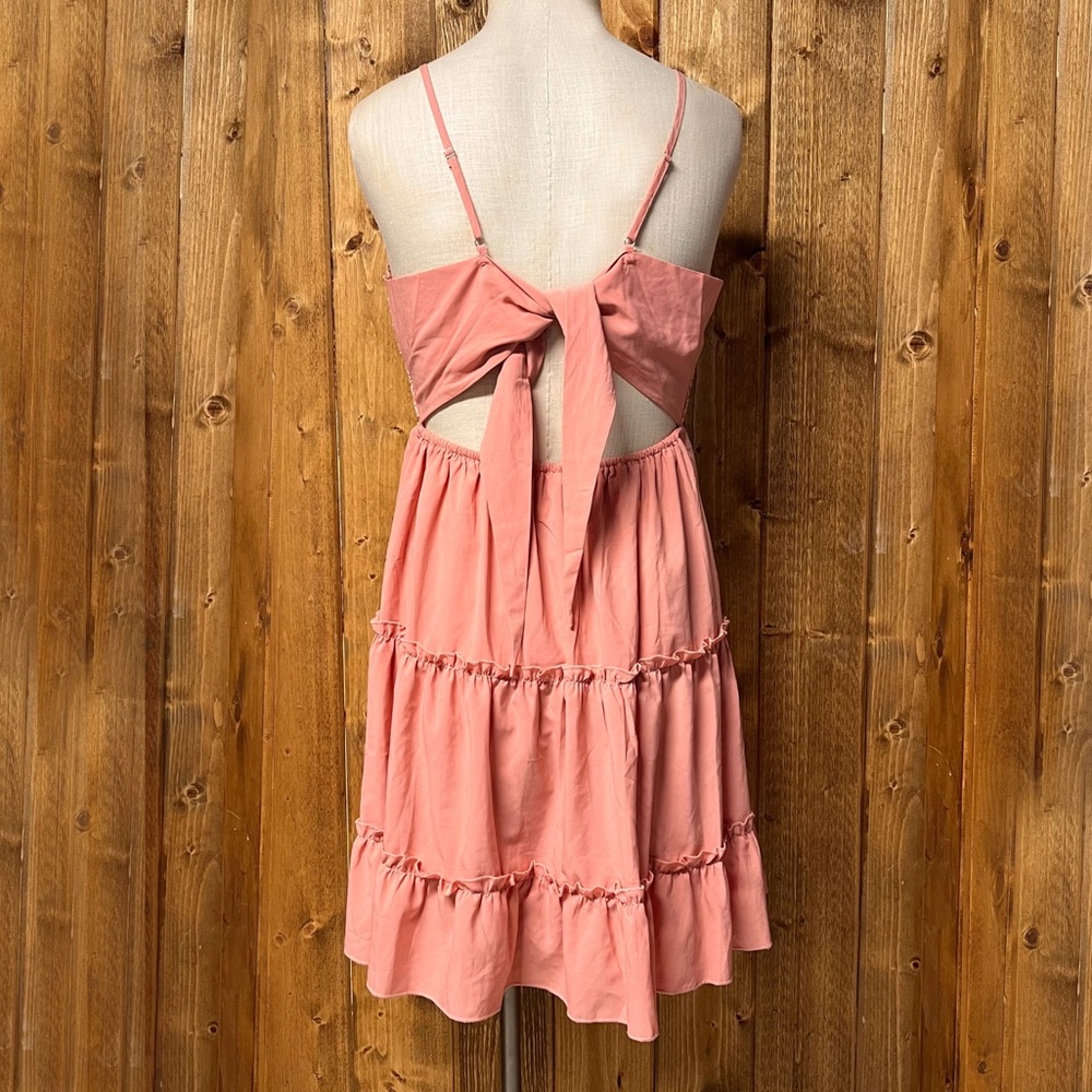 ECOWISH Large Blush Spaghetti Strap Crochet Boho Sundress - Picture 4 of 7